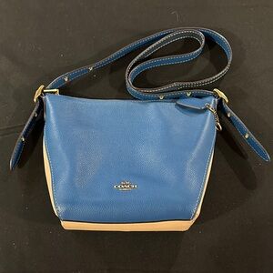 Coach Two-Tone Blue and Tan Crossbody Bag